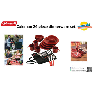 Coleman 24-Piece Enamel Dinnerware Set ชุดจานชามเคลือบอีนาเมล 24ชิ้น