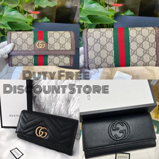 GUCCI กระเป๋าสตางค์ GG MARMONT LEATHER CONTINENTAL WALLET