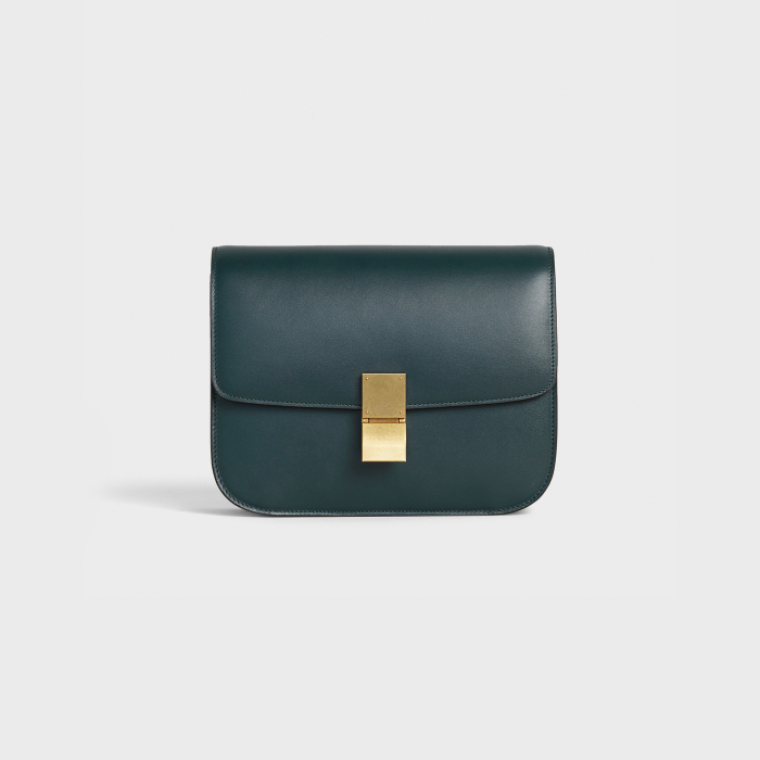 CELINE 25S CLARA BAG 19 IN BLACK CALFSKIN GOLD HARDWARE
