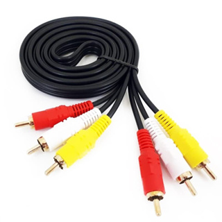 AV Cable High Quality 1.5m av สายav3ออก3 สายrca สาย AV to AV ขาวแดงเหลือง สายav 846a ยาว 1.5 เมตร สายต่อเข้าลำโพง