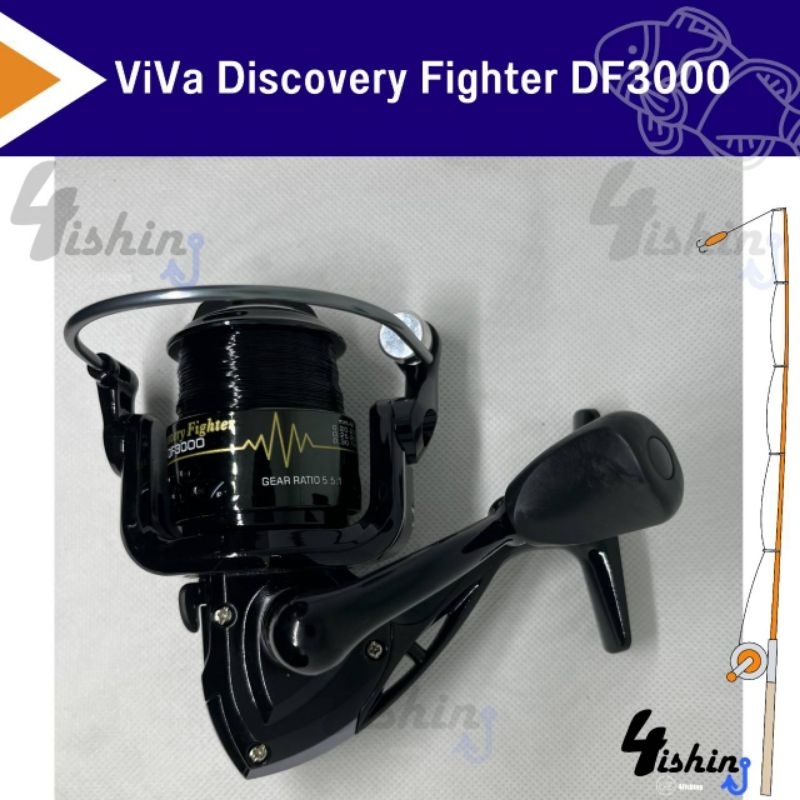 รอกตกปลา-รอกสปินนิ่ง-viva-discovery-fighter-df1000-df3000-df5000-สปูนการ์ไฟต์-เฟืองโลหะ-เสียงดังกังวาล-แข็งแรง-ทนทาน