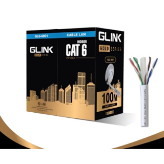 Glink Gold Series CAT6 UTP CABLE (100m/Box) สำหรับใช้ภายใน รุ่น GLG6001 (GLG-6001)