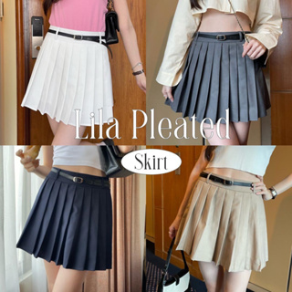Choosedress A0528 Lila Pleated Skirt กระโปรง+เข็มขัด กระโปรงพลีท