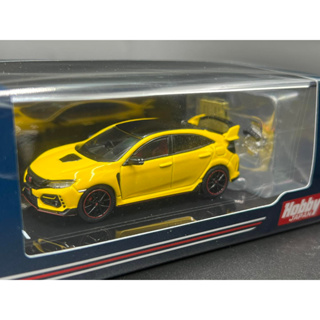 Hobby JAPAN 1/64 Honda CIVIC TYPE R (FK8) 2020 with Engine Display  Sunlight Yellow Ⅱ