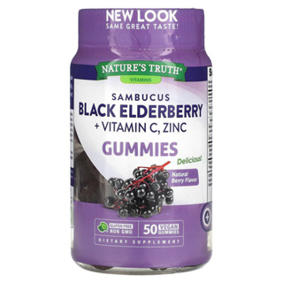 Nature’s Truth Black Elderberry +Vitamin C,Zinc gummies 50 gummies