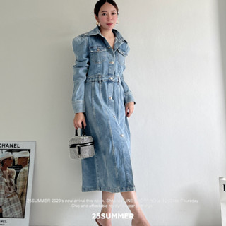 R95 - Denim Dress ชุดเดรสคอปกยีนส์แขนยาว