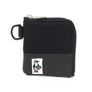 CHUMS SQUARE COIN CASE SWEAT NYLON สี BLACK/CHARCOAL - กระเป๋าเงิน กระเป๋าเหรียญ กระเป๋าห้อยคอ