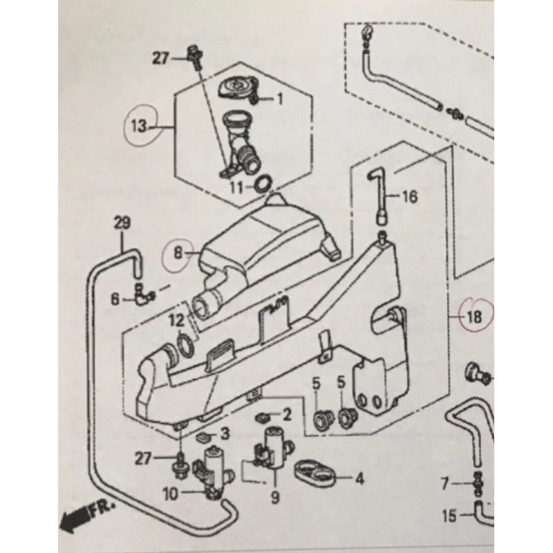 แท้-crv-g2-ท่อน้ำบนฉีดกระจก-honda-crv-g2-ปี2002-2006