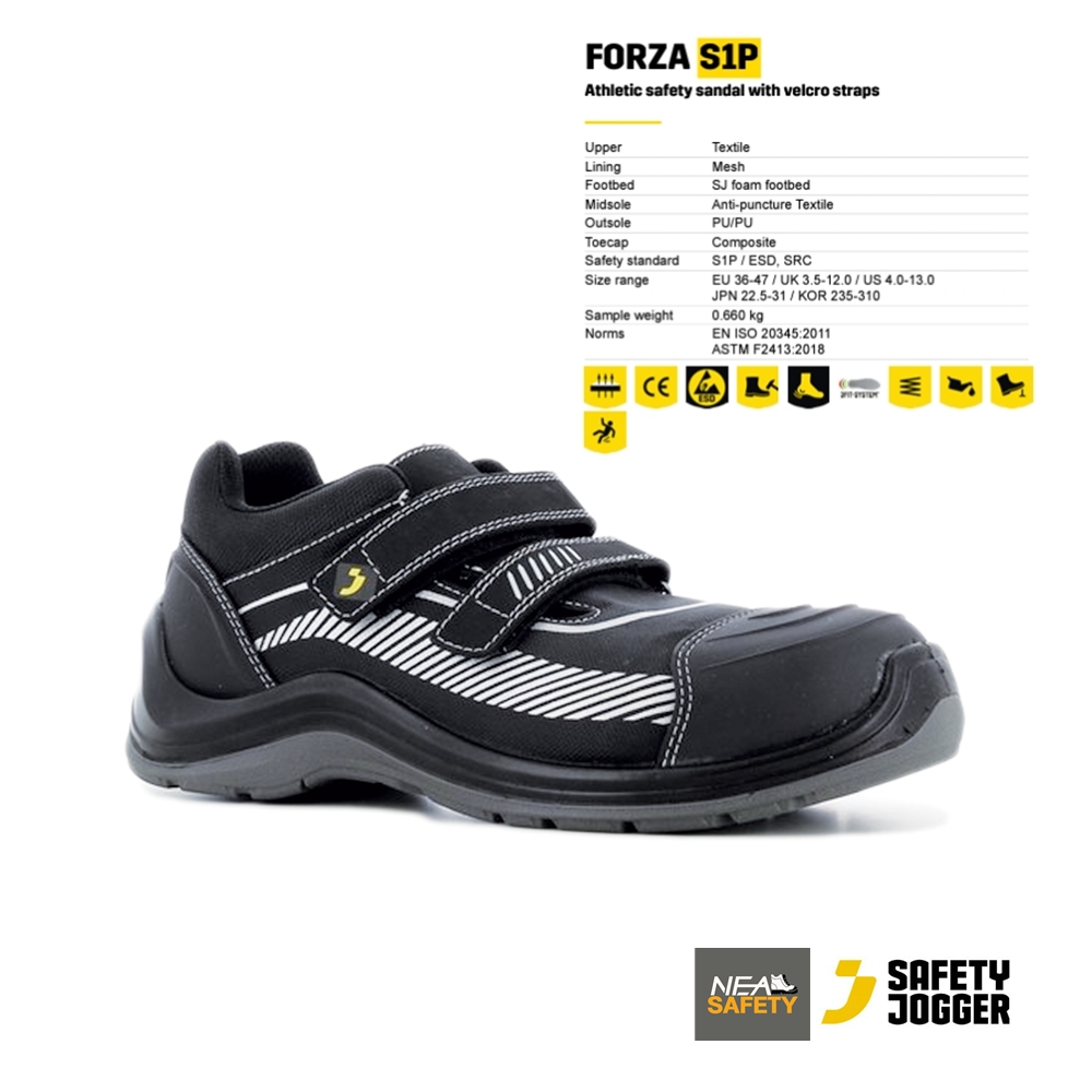 SAFETY JOGGER Forza S1P รองเท้าเซฟตี้ หัวคอมโพสิต พื้นป้องกันการเจาะ