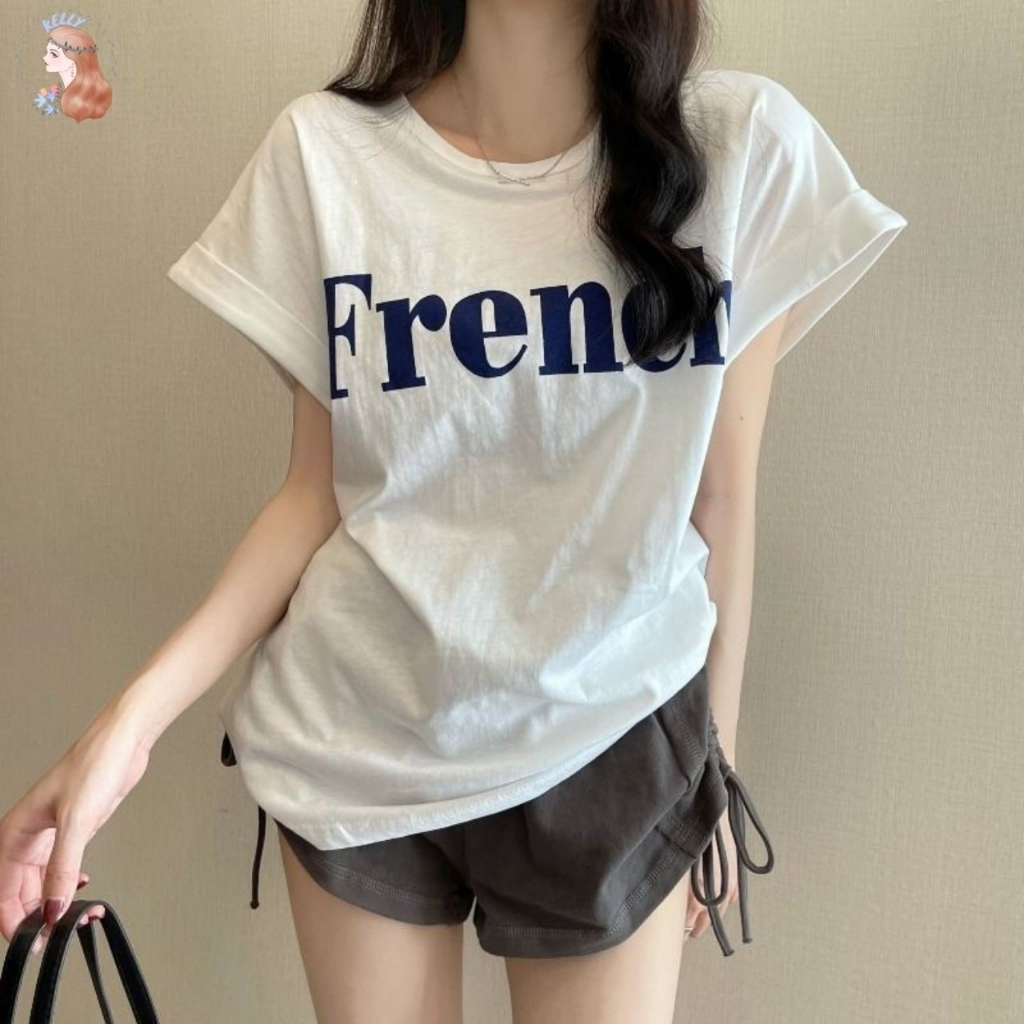 เสื้อยืดคอกลม-free-size-แขนพับ-สีพื้นสกรีนลายหนังสือ-แมทได้ทุกลุค-พร้อมส่ง-ts1049