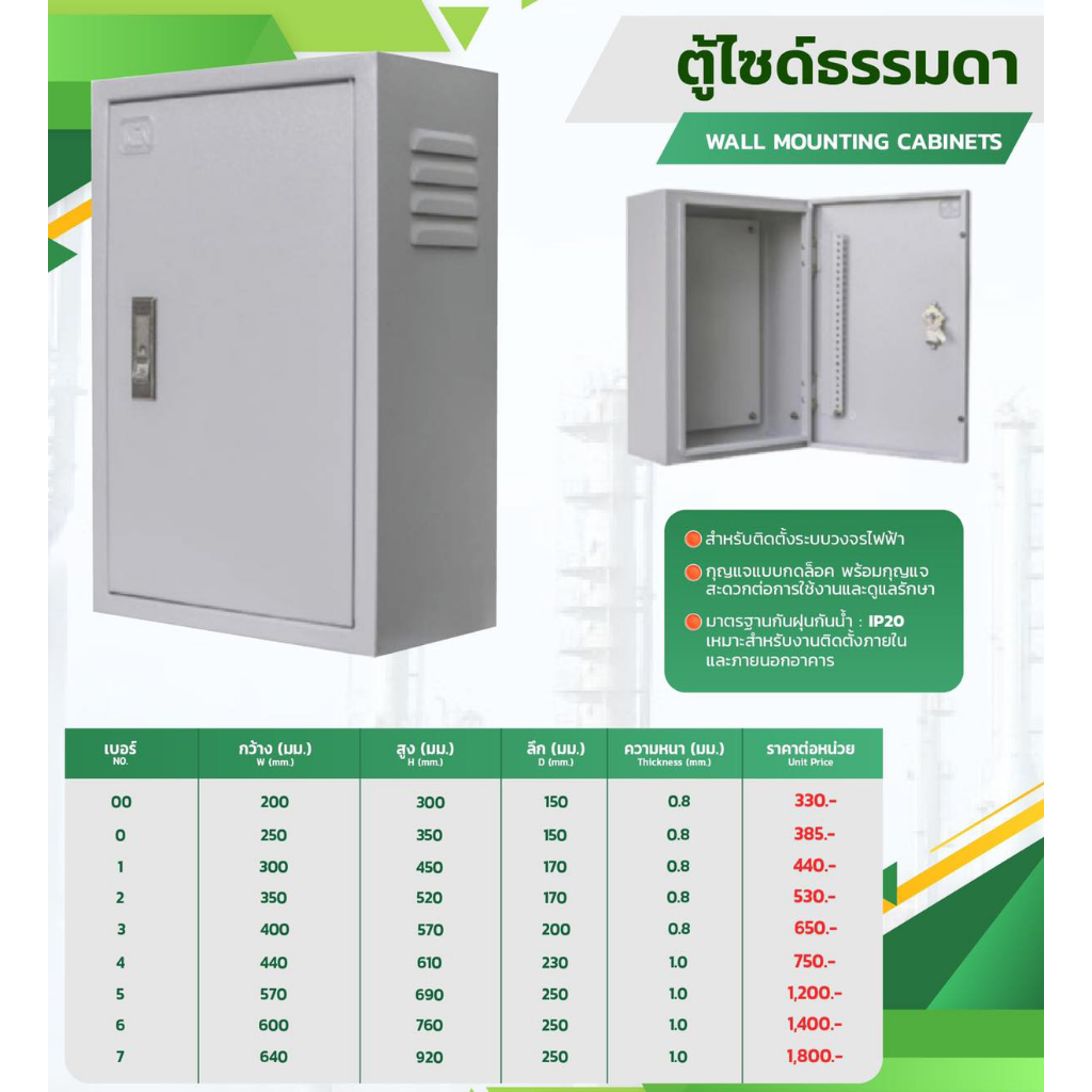 ตู้ไฟสวิทช์บอร์ด-ตู้ไซด์-ตู้เหล็ก-size-00-5-คุณภาพได้มาตรฐาน-รองรับการใช้งานได้หลากหลาย-คุ้มค่ากับราคา