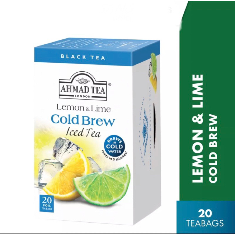 [พร้อมส่ง] ชา Cold Brewbผลไม้ Ahmad Tea Cold Brew Lemon & Lime (20