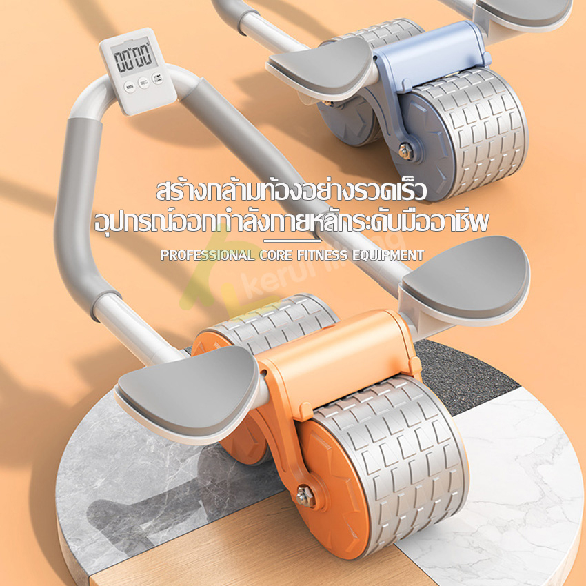 ล้อฟิตเนส-roller-wheel-ลูกกลิ้งฝึกกล้ามท้อง-ลูกกลิ้งฟิตเนส-2-ล้อ-ด้ามจับฟองน้ำ-ฟองน้ำรองข้อศอก-สําหรับบ้าน-ยิม-ฟิตเนส