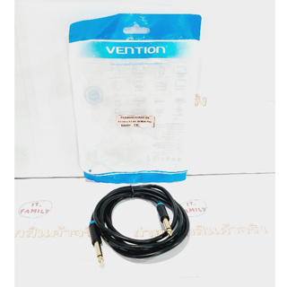 สาย Jack 6.5 TO 6.5mm ตัวผู้ สำหรับ Stereo Guitar Mixer Amplifier สายยางสีดำ 2 M (BAABH) Vention (ออกใบกำกับภาษีได้)