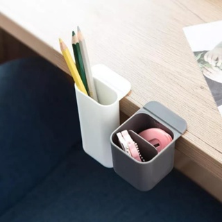 กล่องใส่ปากกา ดินสอ กล่องใส่อุปกรณ์ กล่องเอนกประสงค์ ติดโต๊ะแบบติดกาว ติดตั้งง่ายใช้งานได้ทันที