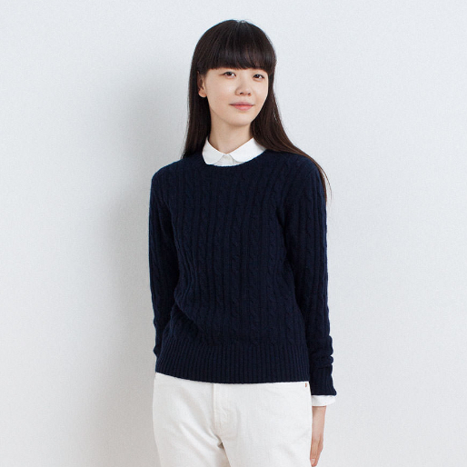 เสื้อไหมพรมผู้หญิง-เสื้อสเวตเตอร์ญี่ปุ่น-muji-cable-pattern-sweater-15282709689