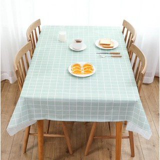 FITผ้าคลุมโต๊ะ ผ้าปูโต๊ะ สี่เหลี่ยม ลายตาราง กันน้ำ มี 3 ขนาด (ZB)