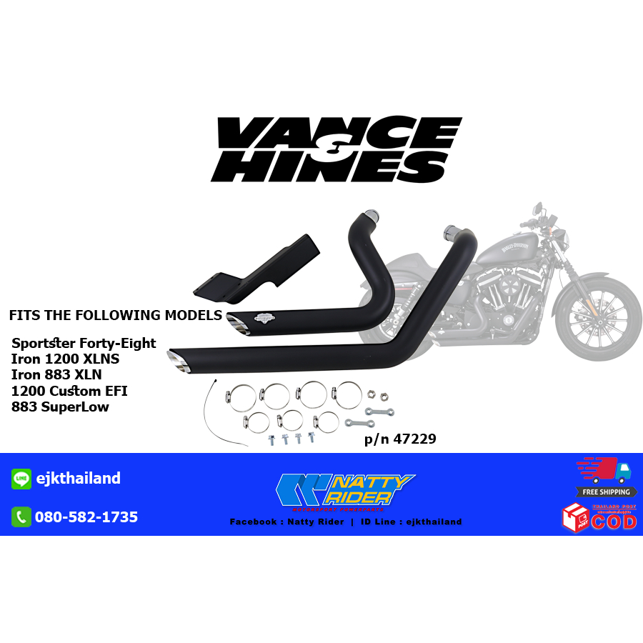 ท่อ-vance-amp-hines-shortshots-staggered-exhaust-for-2014-2021-harley-sportster-models-สินค้าลิขสิทธิ์เเท้