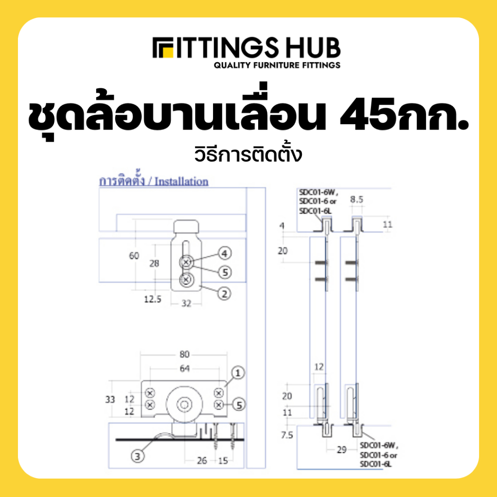 ลูกล้อบานเลือน-ลูกล้อบานเลือนแบบแขวน-fittingshub