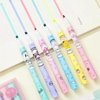 ปากกาไฮไลท์ Hi-light Pen ลาย Sanrio เซต 6 แท่ง และ 12 แท่ง ลายสวยไม่ซ้ำใคร พร้อมกล่องสวยงาม