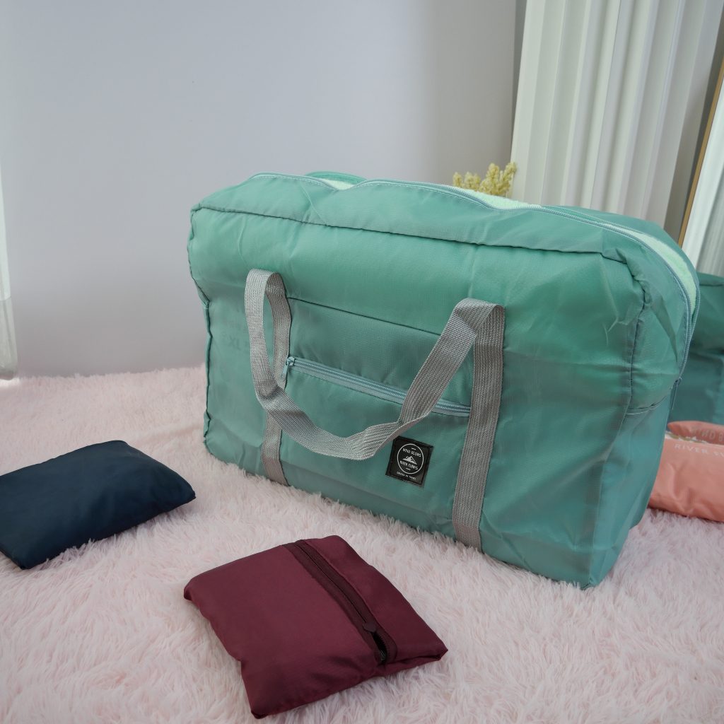 am-bag-กระเป๋าเดินทาง-ไม่มีตัวหนังสือ-พับเก็บได้สไตล์เกาหลี-พกพาง่าย-มี4สีให้เลือก