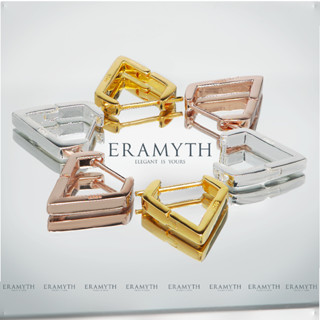 Eramyth Jewelry :ต่างหูห่วง เงินเกลี้ยง ทรงเพชร ขนาด 16 mm ใส่ได้ทั้งชายและหญิง เงินแท้ 92.5