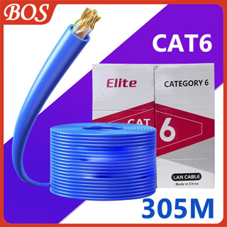 สายแลน LAN Cat6  305m สายแลน ​Cat 6 สายเคเบิลเครือข่ายอีเธอร์เน็ต