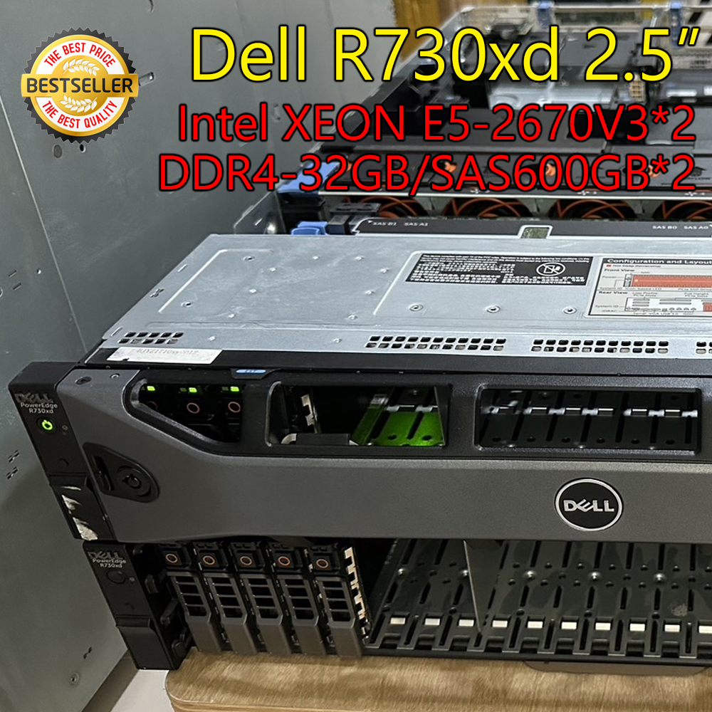 (ส่งฟรี รับประกัน 1 ปี ออก vat ได้) Dell Server R730XD CPU E5-2670V3*2 ...