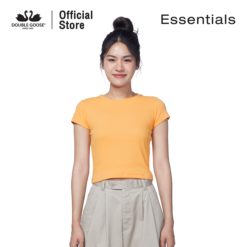 ห่านคู่-เสื้อครอปผู้หญิง-ผ้าร่อง-นุ่มสบาย-รุ่น-essentials