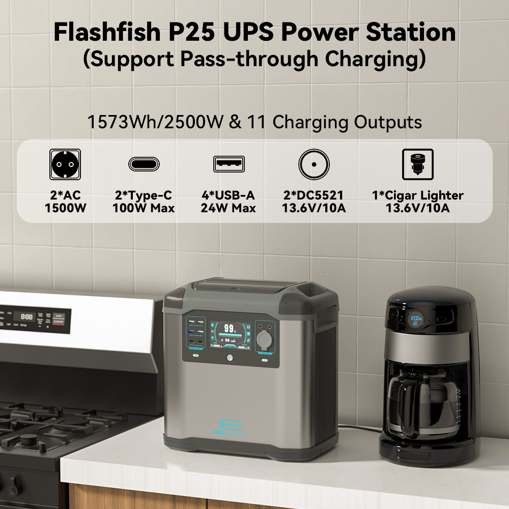 สองชั่วโมงในการชาร์จจนเต็ม-ใช้ขณะชาร์จ-flashfish-powerbox-2000w-1573wh-portable-power-station-ups-solar-generator