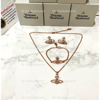 Vivienne Westwood Mayfair Pink Gold Necklace, Bracelet, Earrings ‼️ส่งฟรีทุกชิ้น‼️