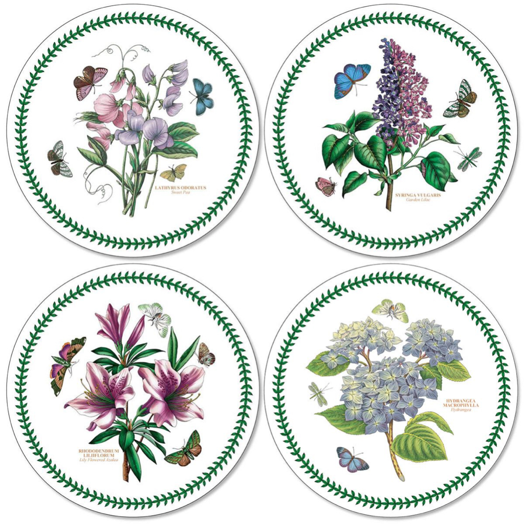 แผ่นรองจาน Portmeirion Botanic Garden Set of 4 Round Placemats Shopee