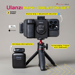 Ulanzi Mini-Creator Smartphone Vlog Set เซ็ตถ่ายรูป ถ่ายวีดีโอด้วยมือถือ พร้อมไมค์ไวเลส และปุ่มกดชัตเตอร์ รับประกัน 1 ปี