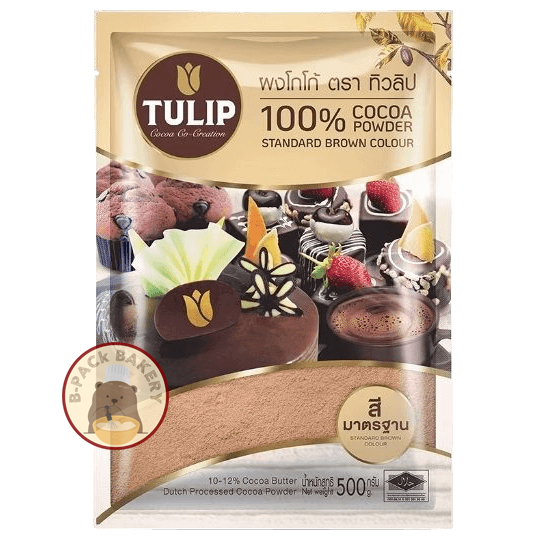 สีมาตราฐาน-ผงโกโก้-ตราทิวลิป-tulip-cocoa-powder-standard-brown-color-500g