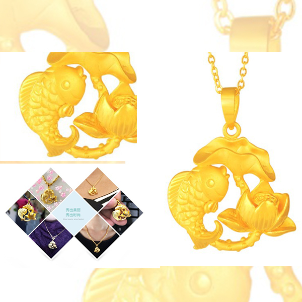catalog-accessories-สร้อยคอสีทอง-จี้รูปปลาและดอกบัว-สร้อยคอแฟชั่นผู้หญิง
