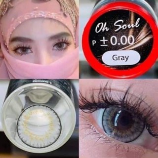 คอนแทคเลนส์ บิ๊กอาย ตาโต รุ่น Oh soul สีเทา/ตาล Gray/Brown มีค่าสายตา (0.00)-(-10.00)