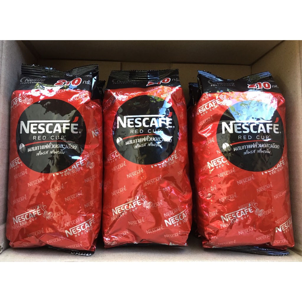 nescafe-red-cup-เนสกาแฟ-เรด-คัพ-กาแฟสำเร็จรูปผสมกาแฟคั่วบดละเอียด-210-กรัม-ถุง