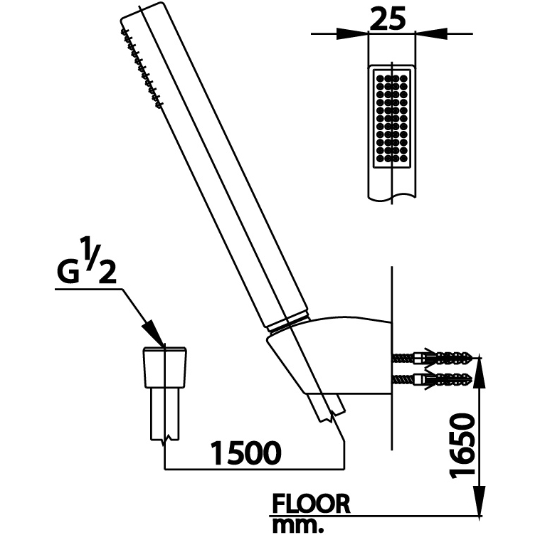 01-06-cotto-z44-hm-ฝักบัวพร้อมสาย1ฟังก์ชั่น-รุ่น-square