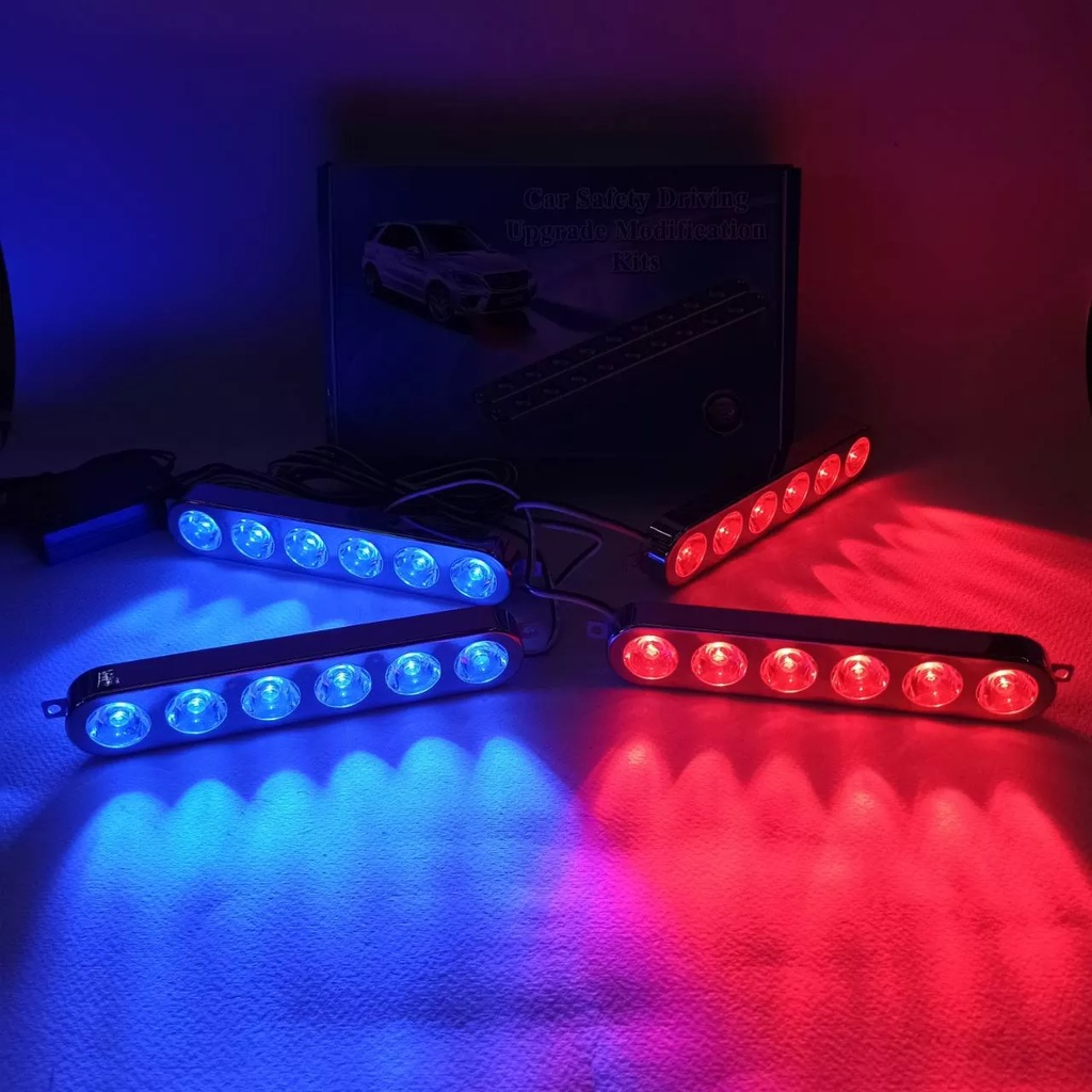 ไฟไซเรน-ไฟฉุกเฉิน-ไฟ-led-6ดวง-4ช่อ-12v-รุ่น-826-สีขาว-สีเหลือง-สีแดง-น้ำเงิน-ไฟกู้ภัย-ไฟกู้ชีพ-ไฟอเนกประสงค์
