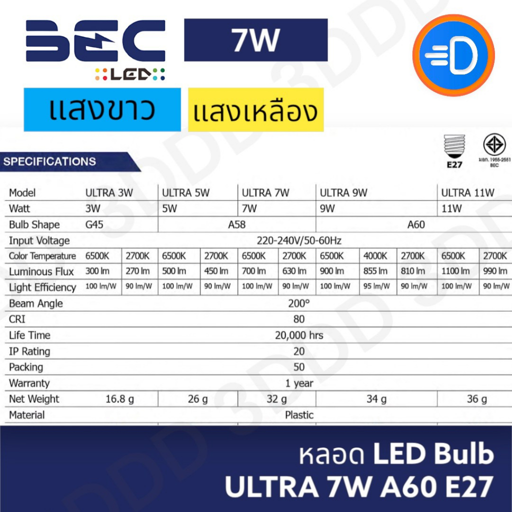 bec-หลอด-led-bulb-ultra-7w-a58-e27