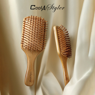 หวี CoolAstyler Natural Wooden Hair Brush แปรงหวีไม้ หวีลดผมร่วง แปรงหวีผม นวดศีรษะ หวีผม หวีไม้ หวีแปรง Cool A Styler