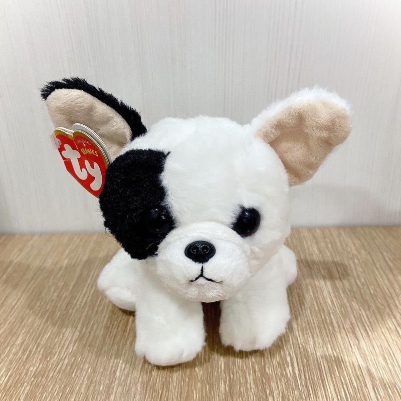 น้องหมา-ty-beanie-babies-boos-marcel-the-french-bulldog-plush-puppy-dog-black-white-ป้ายห้อย