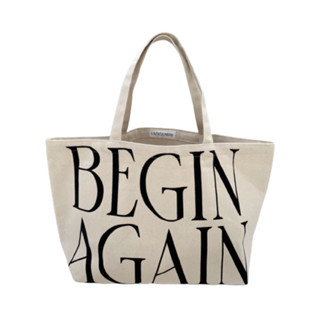 โปรโมชั่น : TOTE BAG Lazy sunday กระเป๋าผ้าสายมินิมอล BEGIN AGAIN