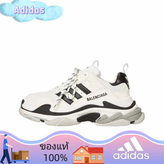 （ยิงจริง）Adidas x Balenciaga Balenciaga Triple S Clear Sole Sneaker"White/Black" 712821W2ZB1