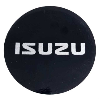 ราคาต่อ 2 ดวง สติกเกอร์ ISUZU อิซูซุ สติกเกอร์ sticker ขนาด 87 มิล พื้นดำ ตัวอักษรเทา