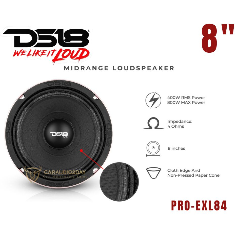 รุ่นท๊อป-ลำโพง-8นิ้ว-ds18-pro-exl84-loudspeaker-8-midrange-red-aluminum-basket-800w-max-400w-rms-4-ohms