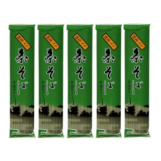 KANESU เส้นโซบะชาเขียว คาเนซุ ชาโซบะ อุจิ มิโดริ ทำจากแป้งสาลีญี่ปุ่น แป้งบัควีท ชาเขียวมัทฉะ และผงคลอเรลล่า 5 ซอง ซองล
