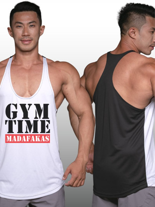 GYM TIME เสื้อกล้ามเพาะกายทรงคลาสสิค Bodybuilding Dry Fit Gym Tank Top