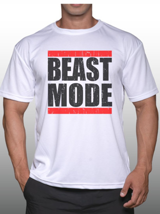 BEAST MODE เสื้อยืดแขนสั้นผู้ชาย Men’s Gym Workout Bodybuilding Muscle T-Shirt