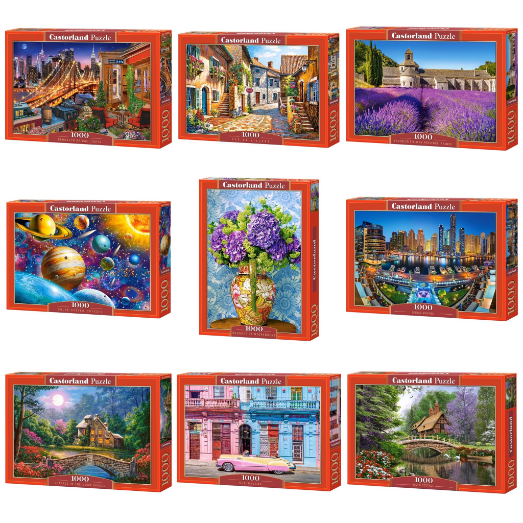 Puzzle 1000 Pezzi Castorland - Glamour Della Notte A Parigi, C-103997, Multicolore, Alta Qualità Prodotto In Polonia